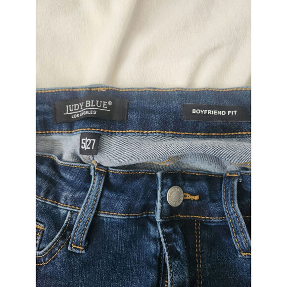 Judy Blue Boyfriend Fit Jeans sz 27 straight leg med wash classic preppy stretch - Picture 7 of 10